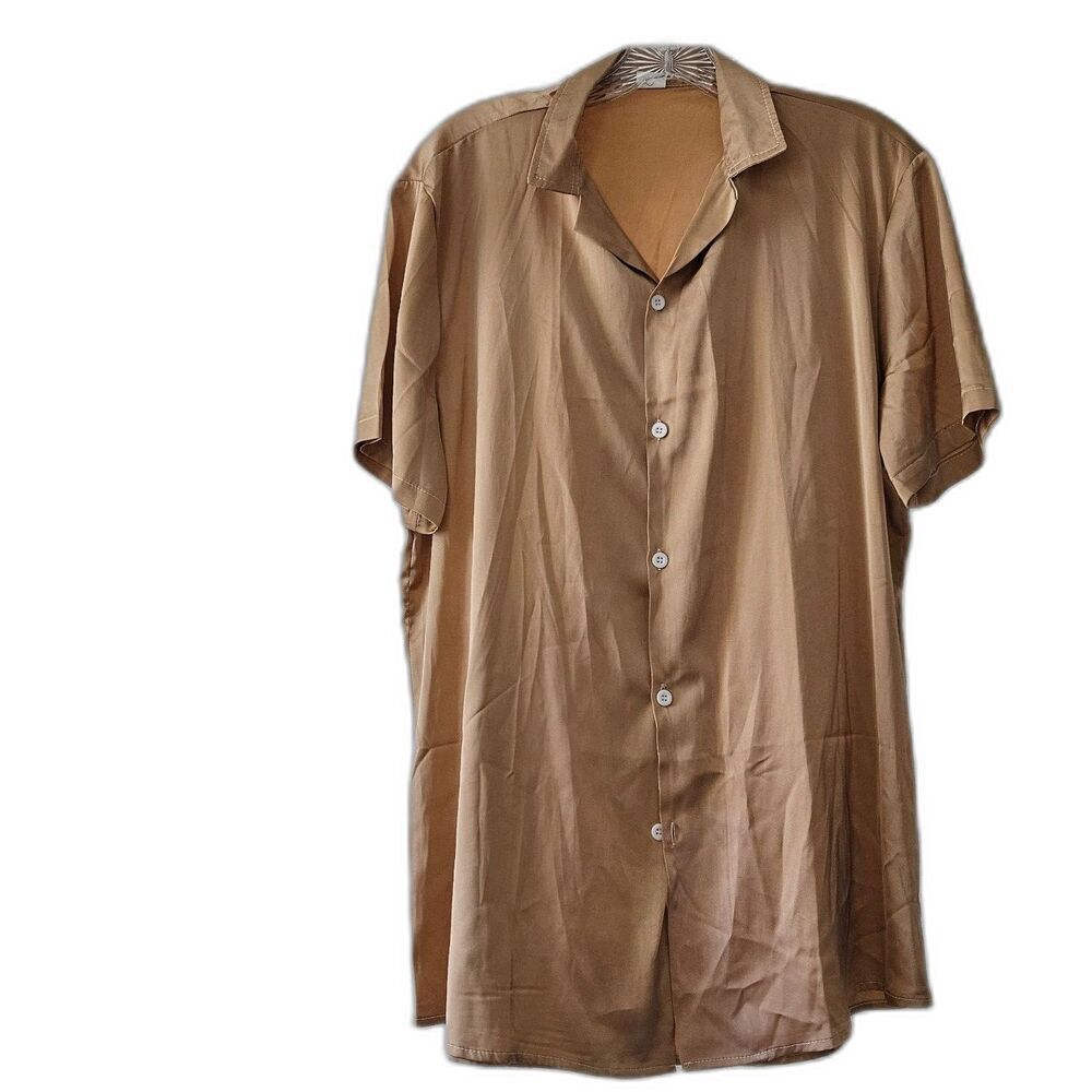 🍂SHEIN Silky Chocolate Button Down Top Size M